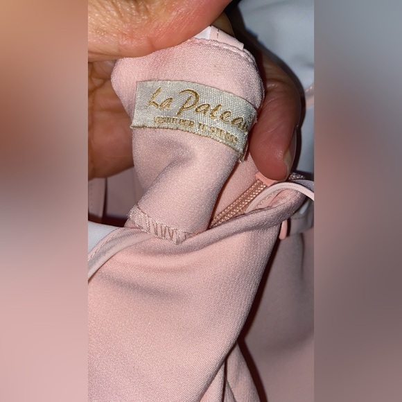 La Pateau Women's Mini Dress with Ruffled Sleeves - White & Pink - Picture 2 of 7